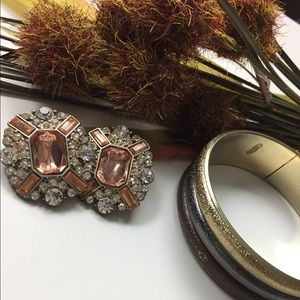 Copper /diamond earrings and bracelet